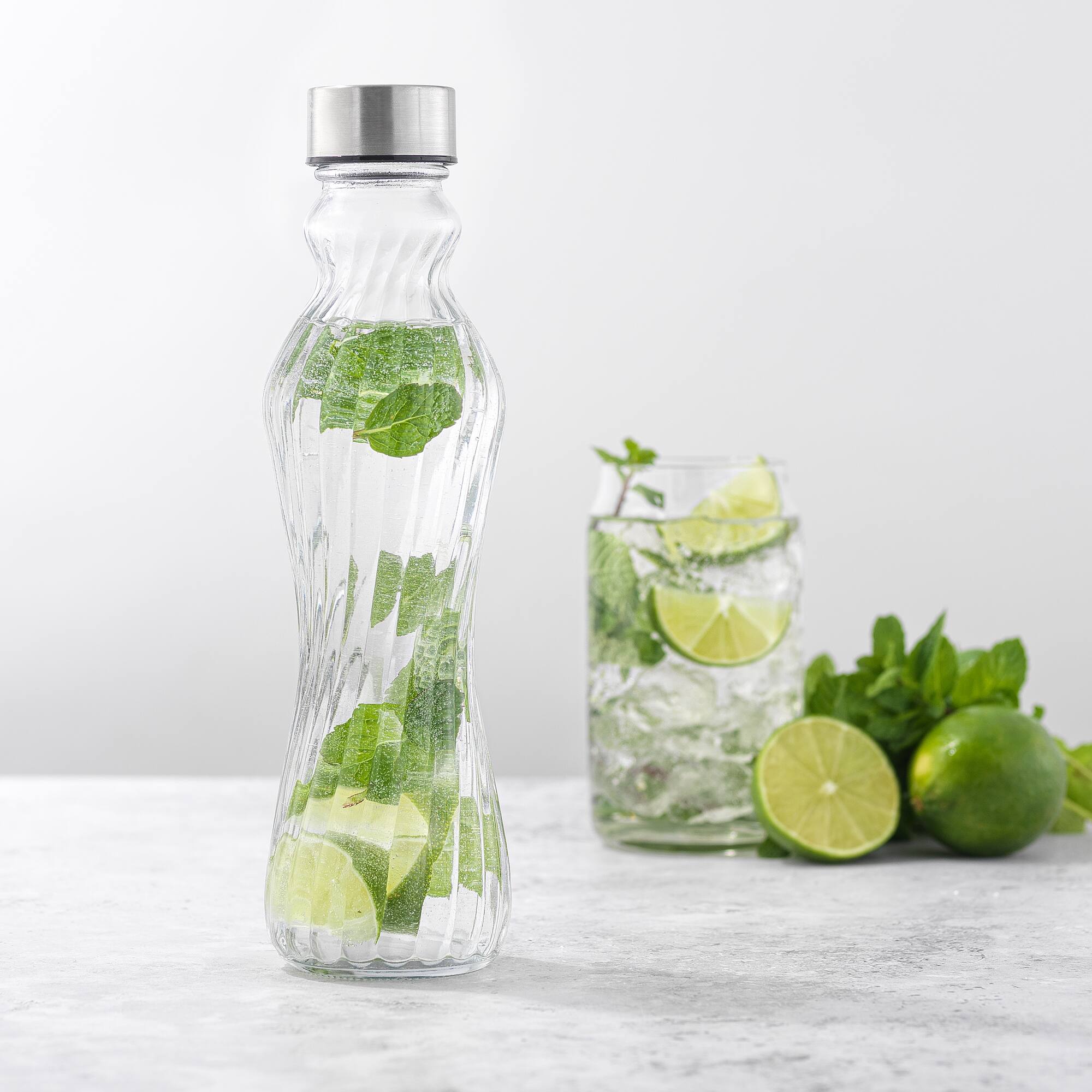 JoyJolt® 18oz. Spring Glass Fluted Water Bottles, 6ct.